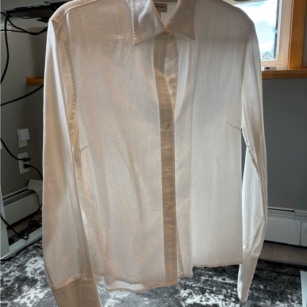 Banana Republic Cream Textured Shirt